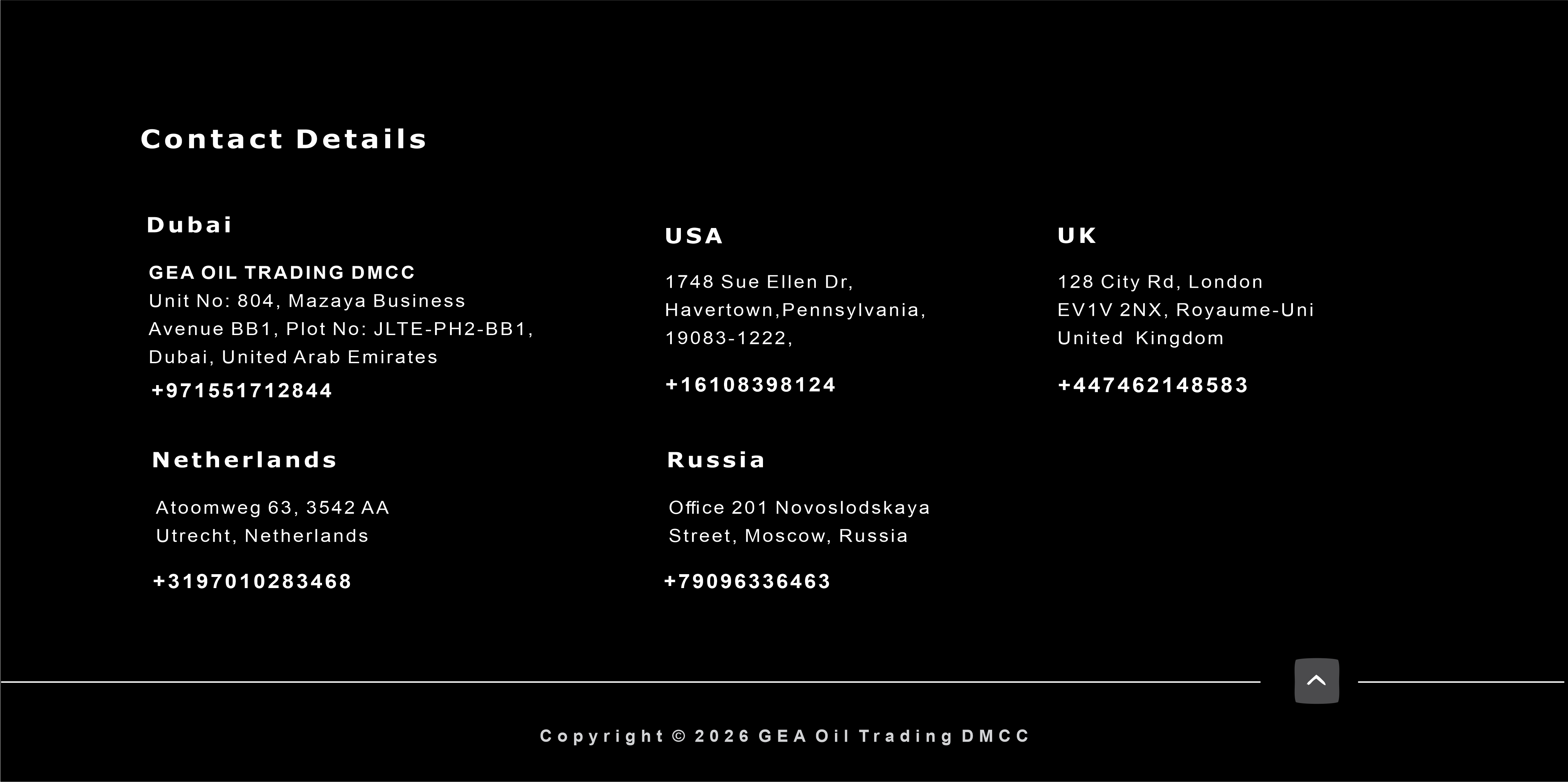 GEA Oil Trading DMCC Footer